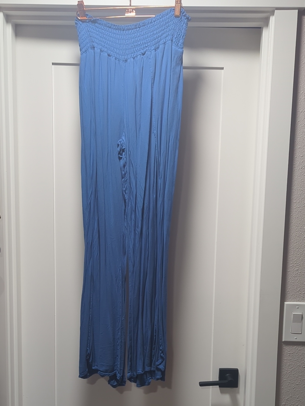 Rewash Blue Smocked-Wide Leg Pants